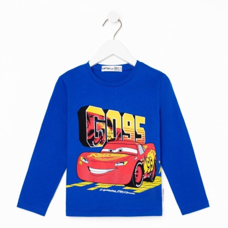 T-shirt with long sleeve "Cars", Disney, height 122-128, blue-4
