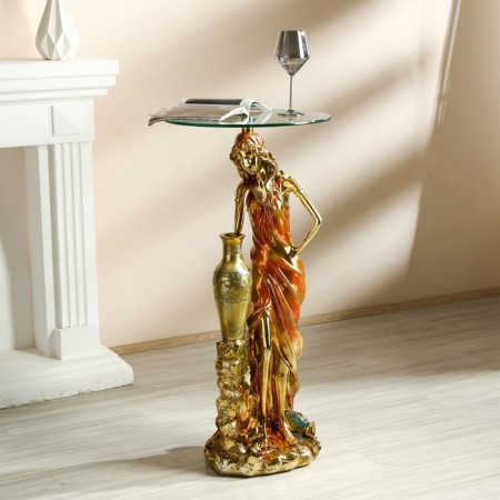 Decorative table "Vase Girl" gold 45x45x98 cm