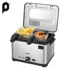 Фритюрница Kitfort KT-6240, 2000 Вт, 4.8/2.2 л, 130-190°C, серебристо-чёрная