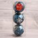 Set of balls plastic D-8 cm, 3 pcs "Quiet Evening" blue-white