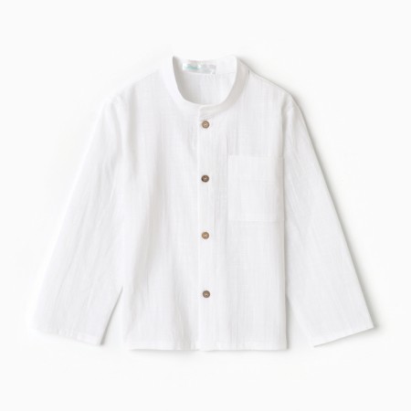 Рубашка для мальчика KAFTAN Linen, р.30 (98-104 см) белый-4