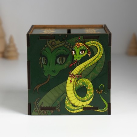 New Year's piggy bank Cube "Snake. Happy New Year" 10x10x10 cm-1