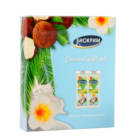 Gift set women "Coconut milk": shampoo, 250 ml + balm, 250 ml-1