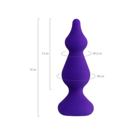 Anal plug Sholt, silicone, purple color, 10 cm, d = 3 cm-6