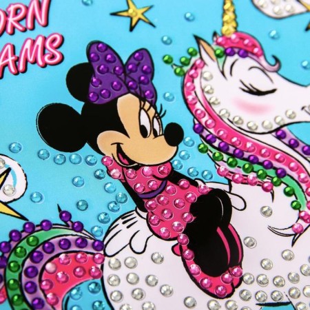 Diamond mosaic on a box, 14x14 cm, Minnie Mouse and unicorn-4