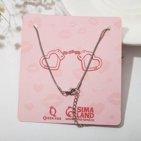 Pendant "Heart" marmalade, the color is transparent-black in silver, 40 cm-2