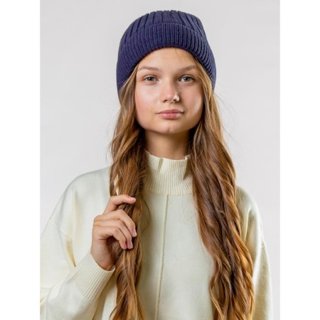 Women's cap, size 52-56, dark blue color-3