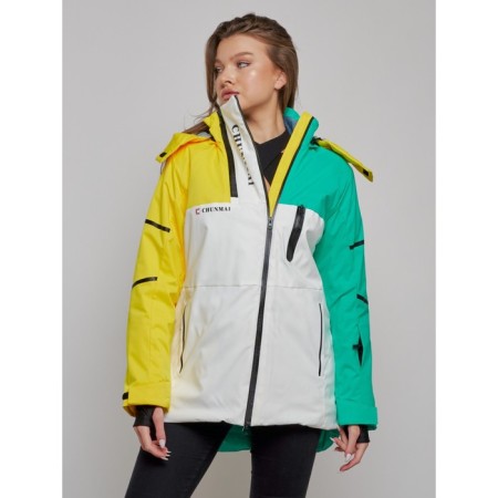 Ski jacket female, size 44, yellow color-9