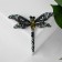 Brooch "Dragonfly" openwork, black-green color in black silver