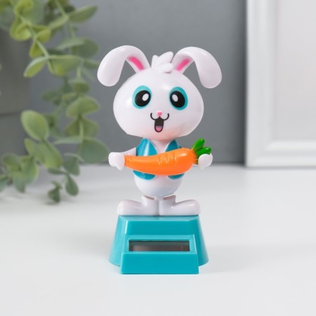 Plastic pendulum from the solar battery "Bunny with carrots" 4.8x5.7x10.3 cm