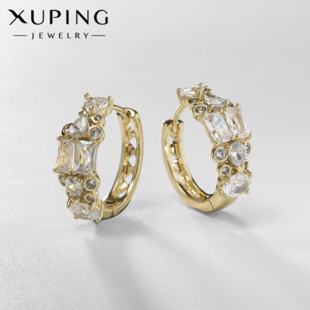 Xuping Cold Earrings Empress, bright, white color with gold