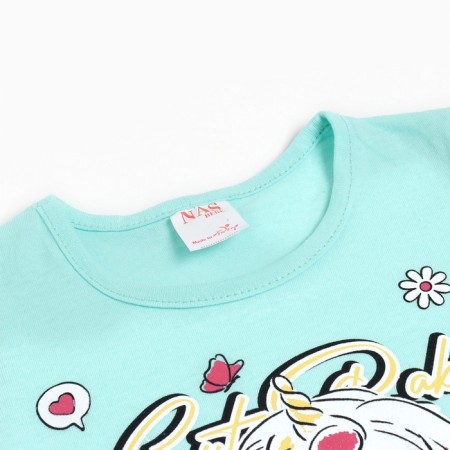 Kit (T -shirt/bicycle) for the girl, mint color, height 80cm-1