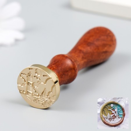 Printing for wax with a wooden handle "Mayak" 9x2.5x2.5 cm