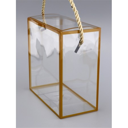 PET box with handles, gold, 14 x 14 x 7 cm-1