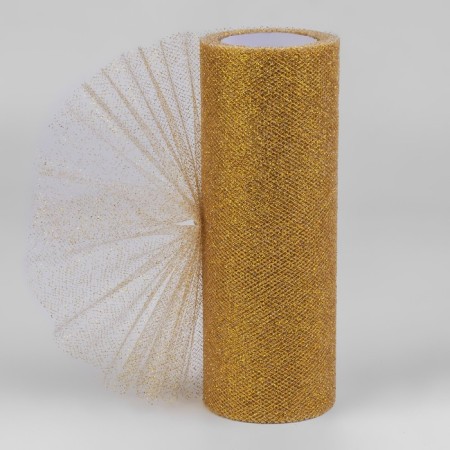 Fatin with glitter, 15 cm, 11 ± 1 g/sq.m, 9 ± 0.5 m, gold color No. 05