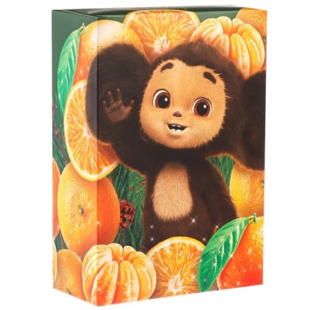 Gift box "Happy New Year!", Cheburashka and oranges, 16x23x7.5-2