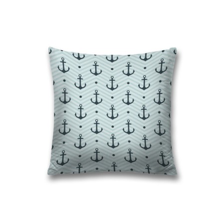 Decorative pillowcase "Zigzags with anchors", on a zipper, size 45x45 cm