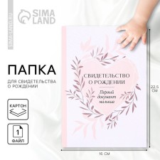 The folder for the birth certificate 