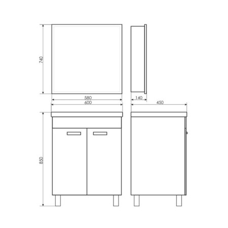 Mirror COMFORTY CASTORTY Diana 60 for the bathroom, white gloss color-1