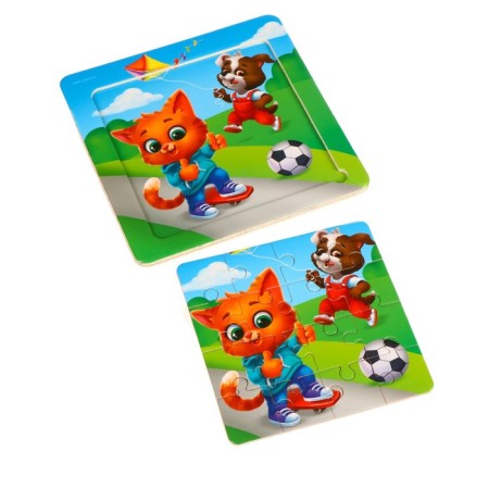 Puzzle "Lovely animals", 14 cm x 14 cm-2