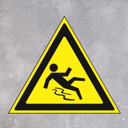 Sign W 28 "GOST R 12.4.026-2001" Caution. Slippery, self -adhesive-1