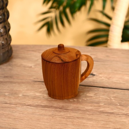 Mug with a lid 10x8x10 cm, tick tree