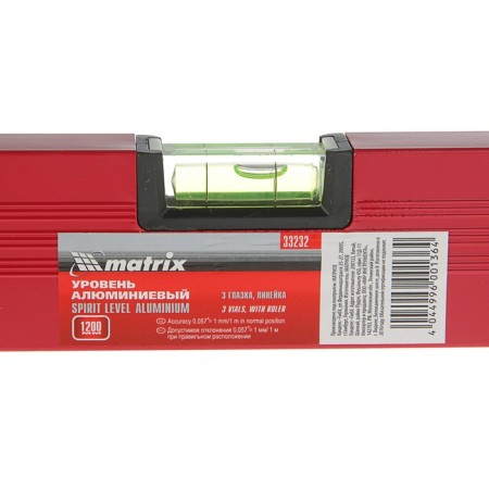 Matrix level, 120 cm, aluminum, 3 eyes, red, ruler-2