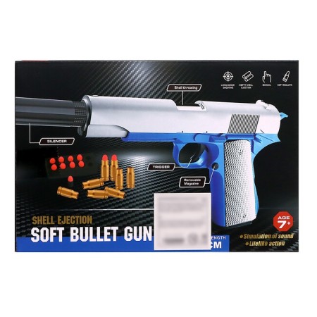 Glock Pistol, with sleeves, muffler, shoots soft bullets-8