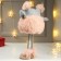 Interior doll "owl in pink curly coat" 42x15x19 cm