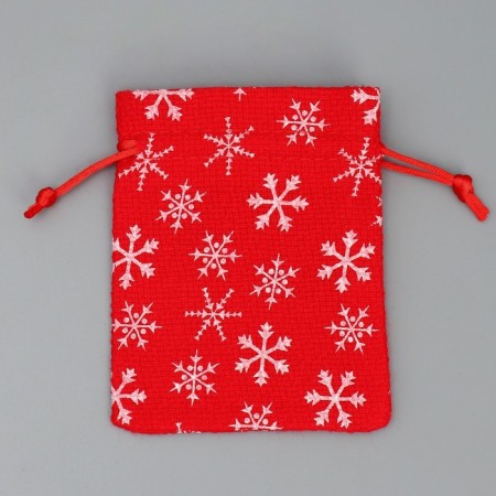 Bag gift canvas "Morozko", snowflakes, 10 x 12 cm +/- 1.5 cm, New Year-5