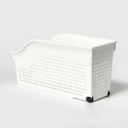 Container for storage Economic "Loft", 3 l, 35.5 × 13 × 17 cm, on wheels, white color-3
