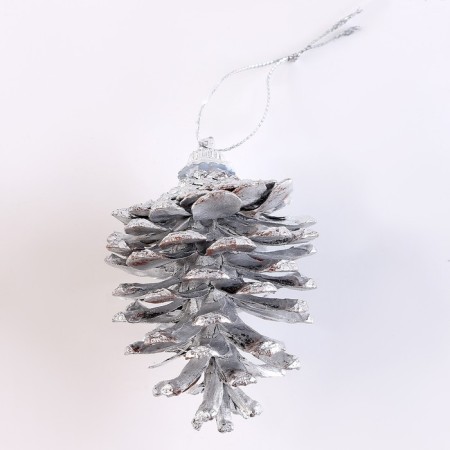A set of decorative cones, 6 pcs., In silver color, 17.5 × 11.5 × 6 cm-2