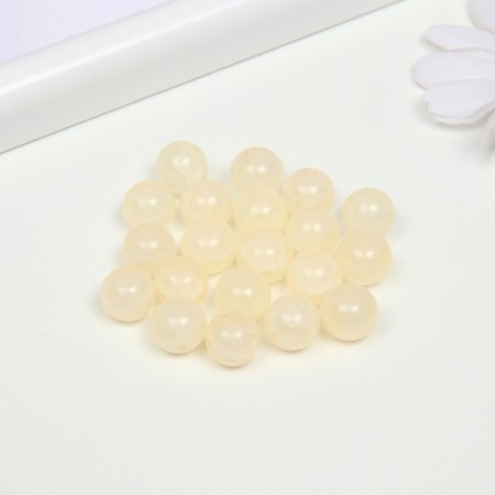 Bead glass "Jade kracle" 10 mm, 20 pcs. cream-1
