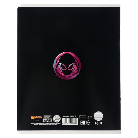 Notebook in a line of 18 sheets, 5 types of mix, cover coated cardboard, spider-man-9