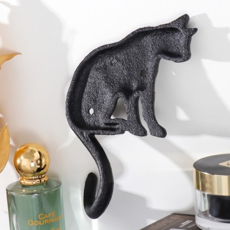 Decorative metal hook "cat" 9x3x18 cm-3