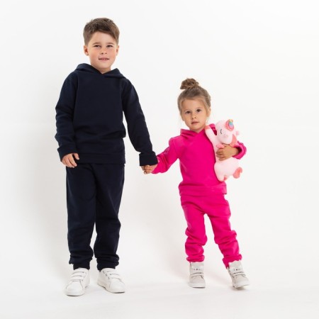 Kids' costume (sweatshirt, trousers) I am beginning, the color is dark blue, height 146 cm-3