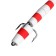 Bait jig flag No. 130, 11 cm, white, red
