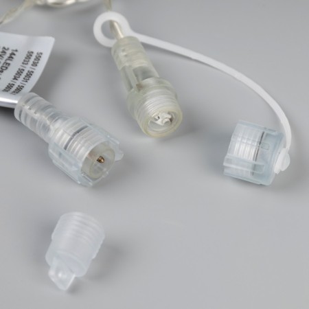 Garland "Network" 1.2 × 1.5 m, IP44, UMS, transparent thread, 36 LED, glow warm white, white flicker 24 V-5