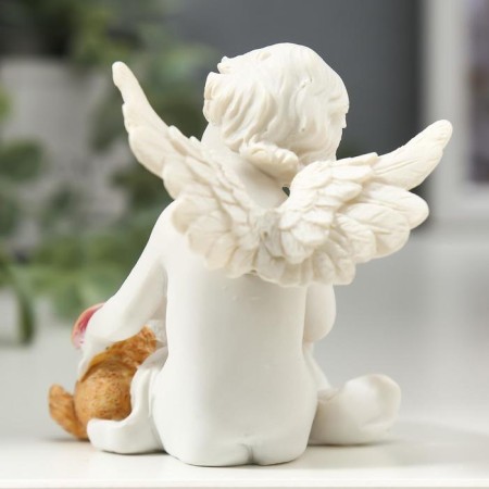 Polystone souvenir "Snowthrough angel with colored rabbit" 6.8x6.5x6 cm-3