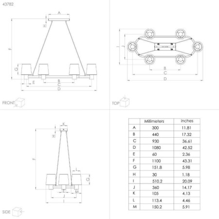 EDALE chandelier, 6x40W E27-3
