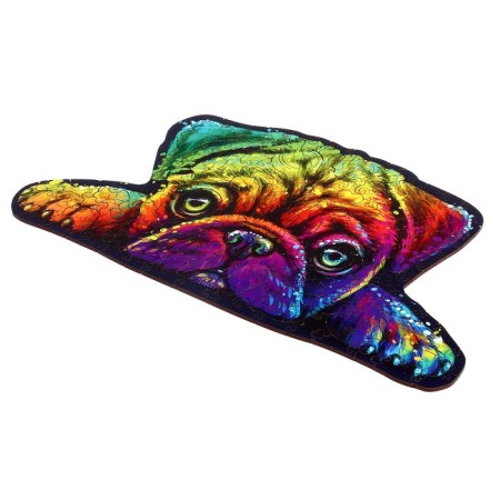 Wooden puzzle with a two -layer cover "Pug" m-1