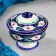 Sugar of Rishtan ceramics "Flowers", 250 ml, blue
