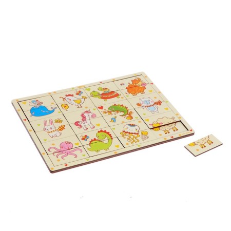 Developing board "Pictures of the half. Learn animals-2 »Size: 22 × 30 cm, 3 +-1