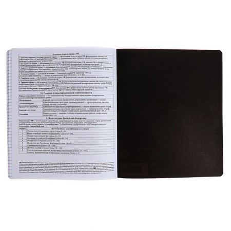Subject notebook, 48 sheets, cage, social studies, Erichkrause "Inscription", Twin-Lalam Cardboard cover, Offset Beliges 100%, Info-block-6