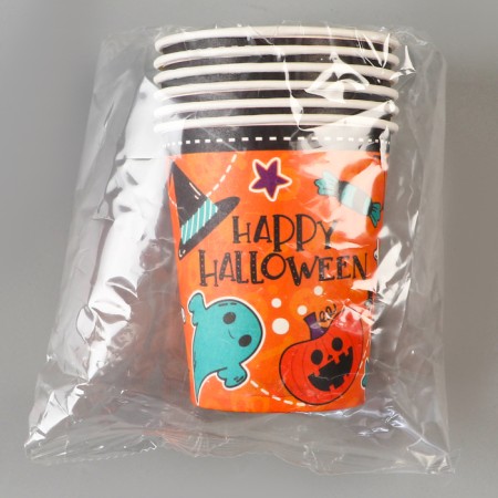 A one -time paper glass “Happy Halloween”, 250 ml, a set of 6 pcs.-3