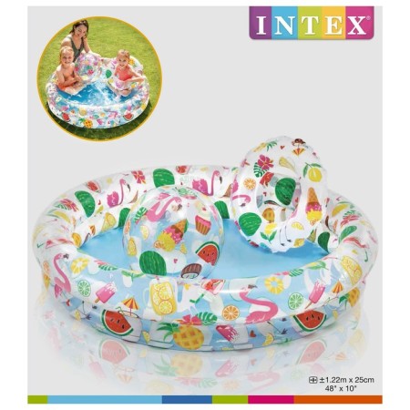 The inflatable “fruit” pool, 122 x 25 cm, with a circle and a ball, from 2 years old, 59460np intex-4