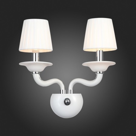 Sconces st. SL1112.501.02. Serenatta. 2x40 watts, E14, 35x37 cm, chromium color, white-4