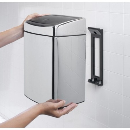 Garbage bucket Brabantia Touch Bin, Soft Touch system, polished steel color, 10 liters