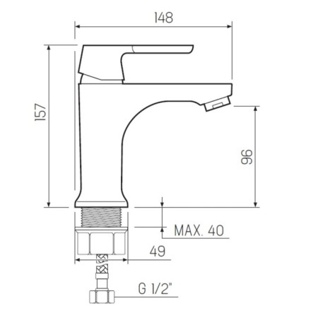 Sink mixer "RMS" SL123-001F, single-leaf, cartridge 35 mm, zinc, chrome-4