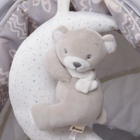 Musical Suspension "Gray Bear", groovy, with a rattle, on a crib, stroller, crumb I-2